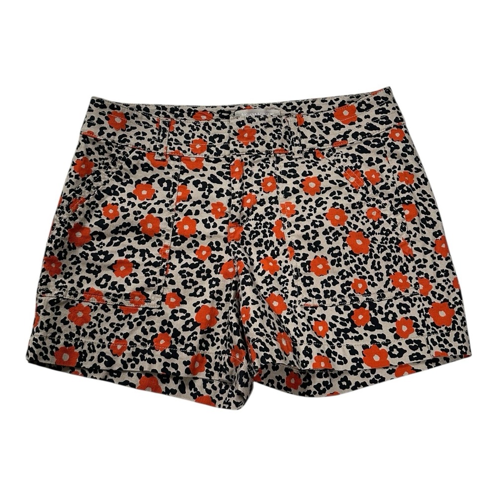 Banana Republic Leopard Print &‎ Floral Low Rise Chino Shorts Women's Size 2